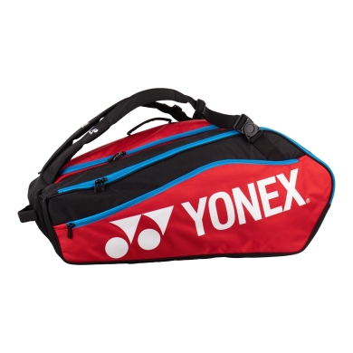 Torba na rakiety Yonex Club Line (torba na rakiety, 3 główne komory) 2024 czerwono/czarna 12-szt.